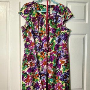 Belted Floral Dress w/ Pockets - Flattering Cut - Tea Party Anyone